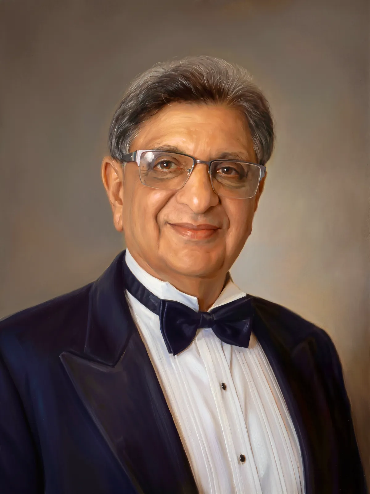 Digitally hand-painted portrait of a man in a tuxedo
