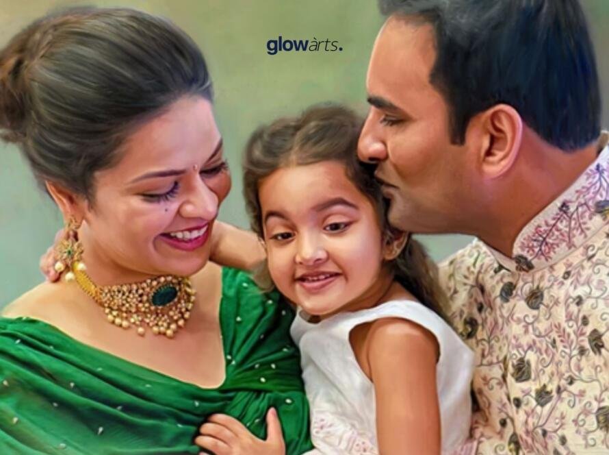 Couple Portrait Painting - The Glow Arts